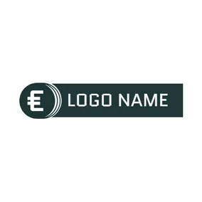 Finance & Insurance Logo Rectangle and Circled Euro Sign logo design