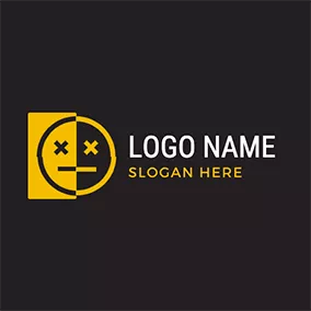 Rectangle Logo Rectangle Circle Emoji Sad logo design