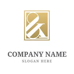 Ampersand Logo Rectangle Frame and Abstract Ampersand logo design