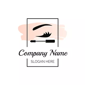 Fashion & Beauty Logo Rectangle Lash Curler and Eyelash logo design