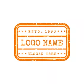 Art - Rectangle Orange Stamp logo design