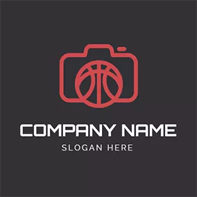 Art - Red  & Black Abstract Camera logo design