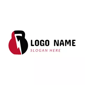 Bodybuilding Logo Red and Black Bodybuilding Equipment logo design