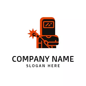 Welding Logo Red and Black Welding Equipment logo design