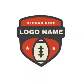 Club Logo Red and Brown Badge logo design