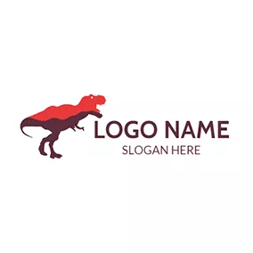 Dinosaur Logo Red and Brown Dinosaur logo design