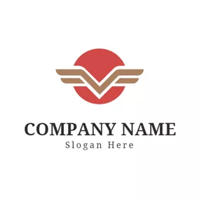 Brand Logo Red and Brown Letter V logo design