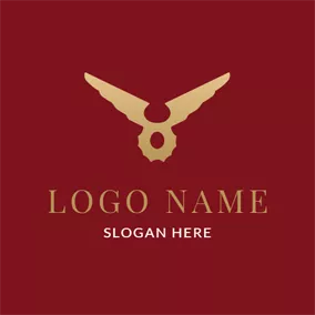 Attorney & Law Logo Red and Golden Winglike Symbol logo design