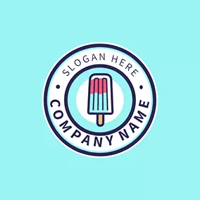 Ice Cream Logo Red and Green Ice Cream logo design