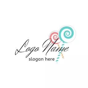 Süßigkeiten Logo Red and Green Lollipop logo design