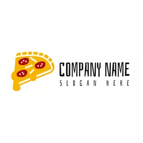 Pizza Logo Red and Orange Pizza logo design