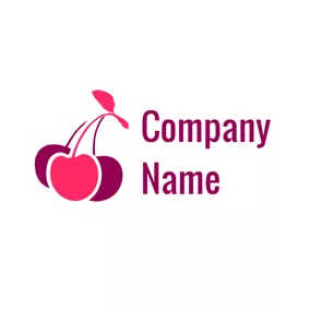櫻桃logo Red and Purple Cherry logo design