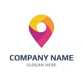 Reise- Und Hotellogo Red and Purple Map Pin logo design