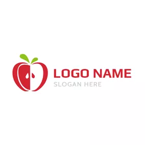 Apfel Logo Red and White Apple logo design