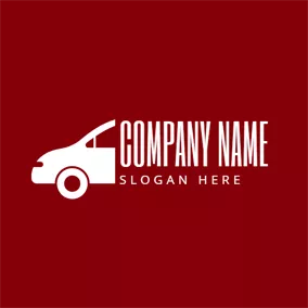 Transportation Logo Red and White Car logo design
