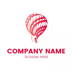 Balloon Logo Red and White Hot Air Balloon logo design