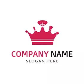 Lipstick Logo Red and White Makeup Bag logo design