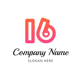 數字 Logo Red and White Number logo design