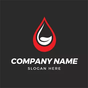Petrol Logo Red and White Oil Drop logo design