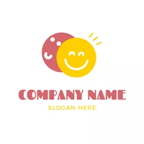Children & Childcare Logo Red and Yellow Smile Face logo design