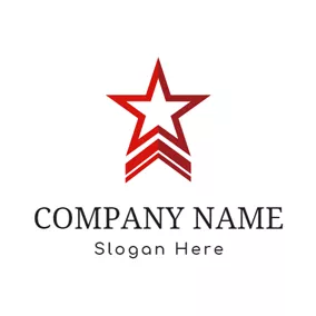Abstract Logo Red Banner and Star logo design
