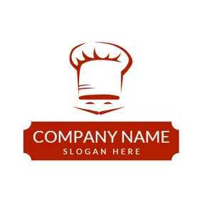Restaurant Logo Red Beard and White Chef Hat logo design