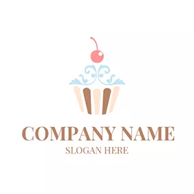Fruit Logo Red Cherry and Special Cupcake logo design