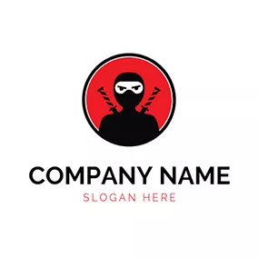 Assassin Logo Red Circle and Black Assassin logo design