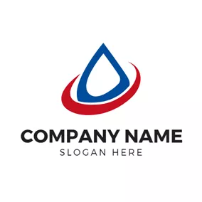 Petrol Logo Red Circle and Blue Oil Drop logo design