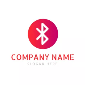 Bluetooth Logo Red Circle and Bluetooth logo design
