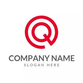 Logótipo Q Red Circle and Letter Q logo design
