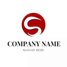 Letter Logo Red Circle and Letter S logo design