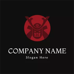 Samurai Logo Red Circle and Terrible Samurai logo design
