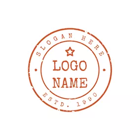 Art - Red Circle Postmark logo design