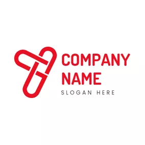 Yロゴ Red Clip and Letter Y logo design