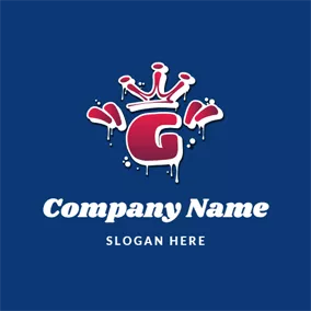 Logótipo De Graffiti Red Crown and Paint logo design