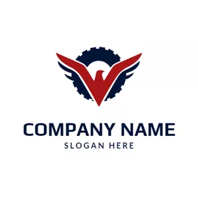 Rad Logo Red Eagle and Vehicle Wheel logo design