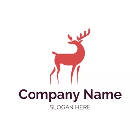 聖誕節Logo Red Elk and Christmas logo design