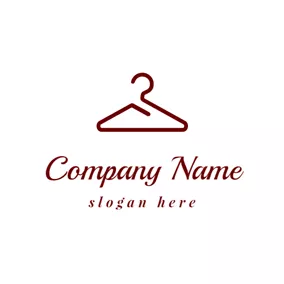 Fashion & Beauty Logo Red Fashion Clothes Hanger logo design