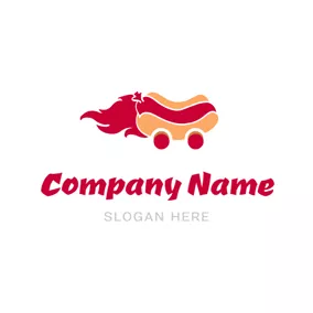 Restaurant Logo Red Fire and Hot Dog logo design