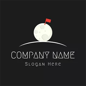 Skyline Logo Red Flag and White Moon logo design