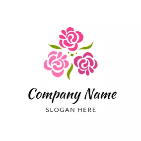 Life Logo Red Flower and Garden logo design