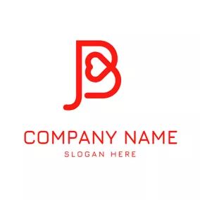 Beta Logo Red Heart and Beta logo design