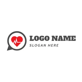 Doctor Logo Red Heart and Black Magnifying Lens logo design