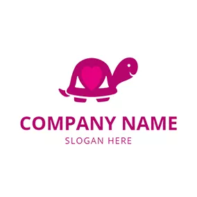 烏龜Logo Red Heart and Turtle Icon logo design