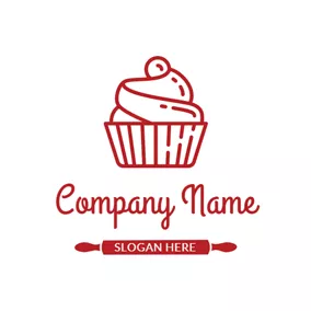 Bakery Logo Red Ice Cream logo design