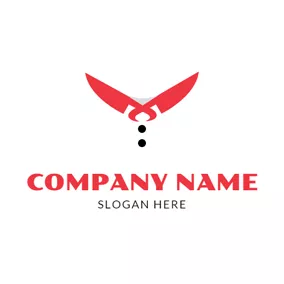 Restaurant Logo Red Knife and Chef Uniform logo design