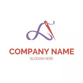 Thread Logo Red Needle and Purple Thread logo design