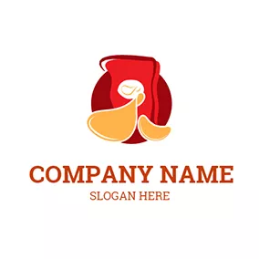 Chips Logo Red Packaging and Yellow Chips logo design