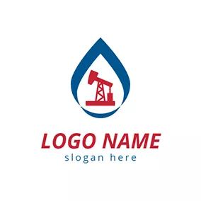 Construction Logo Red Petroleum Industry Icon logo design
